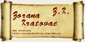 Zorana Kratovac vizit kartica